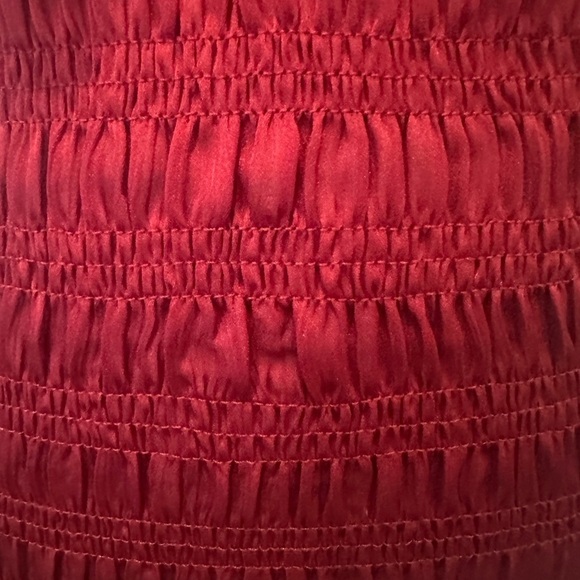 21 Red Blouse S Smocked Off Shoulder/On Shoulder Style EUC - Picture 2 of 9